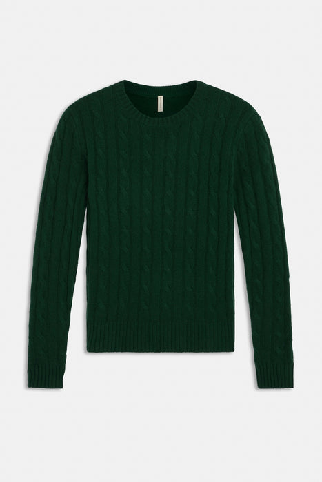 Cashmere Cable Crew (Green)