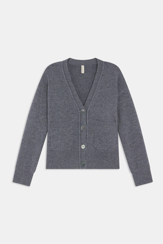 Two Pocket Cashmere Cardigan (Gray)– henrylehr.com