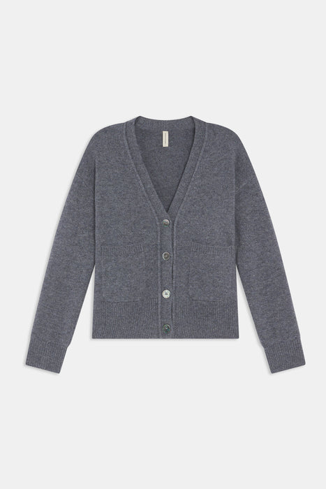 Two Pocket Cashmere Cardigan (Gray)