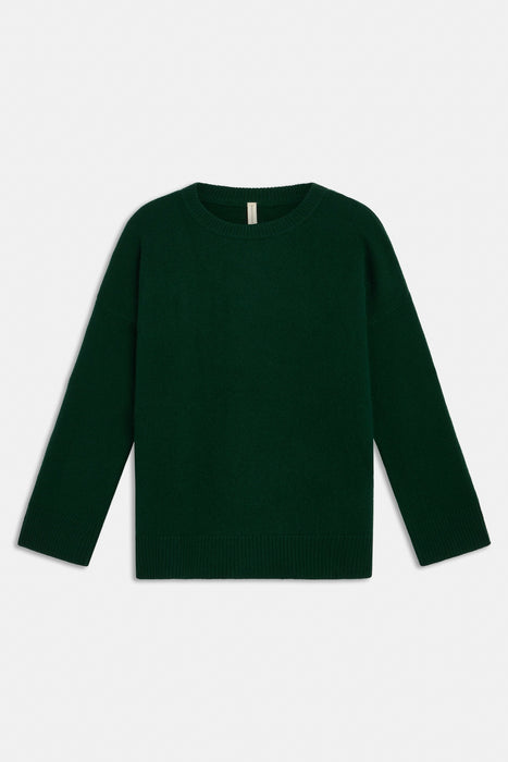 Oversized Cashmere Crew (Green)